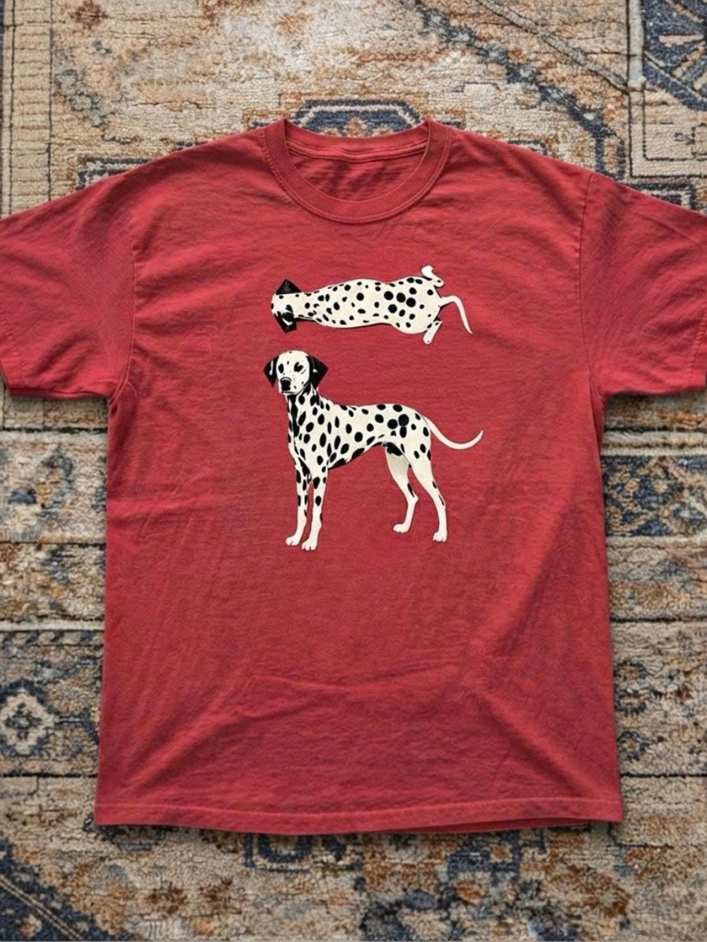 Gildan Dalmatian Graphic Dog T-Shirt - Red